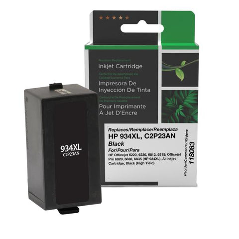 Clover Technologies Group, LLC Remanufactured High Yield Black Ink Cartridge (Alternative for HP C2P23AN 934XL) (1000 Yield)