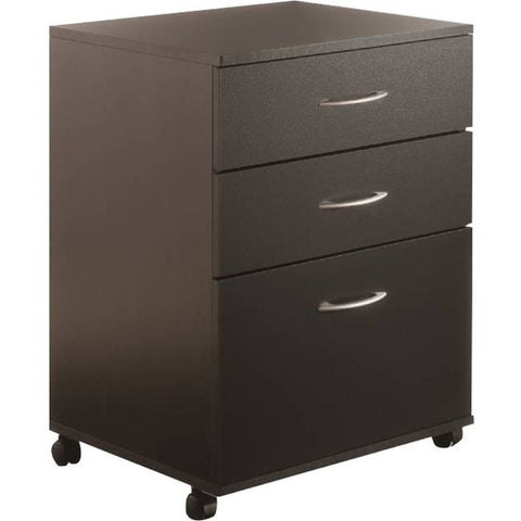 Nexera Furniture Essentials Mobile Filing Cabinet, 3-Drawer, Black
