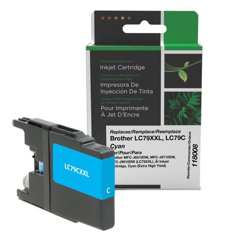 Clover Technologies Group, LLC Remanufactured Extra High Yield Cyan Ink Cartridge (Alternative for Brother LC79C) (1200 Yield)