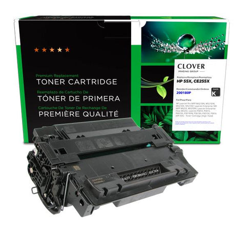 Clover Technologies Group, LLC Remanufactured High Yield Toner Cartridge (Alternative for HP CE255X 55X Canon 3482B013 324 II) (12500 Yield)