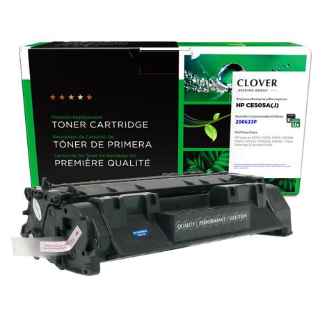 Clover Technologies Group, LLC Remanufactured Extended Yield Toner Cartridge (Alternative for HP CE505A 05A) (5000 Yield)