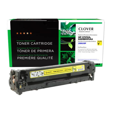 Clover Technologies Group, LLC Remanufactured Yellow Toner Cartridge (Alternative for HP CF212A 131A Canon 6269B001AA 131) (1800 Yield)