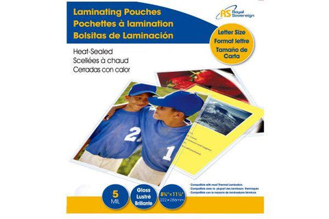 Royal Sovereign International Laminating Pouches 8.75 X 11.25" 5ml 100 Pack